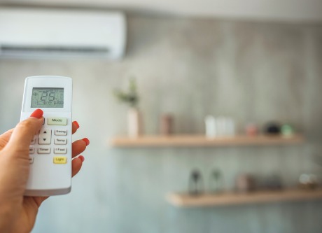 Ajustando a temperatura pelo controle remoto
